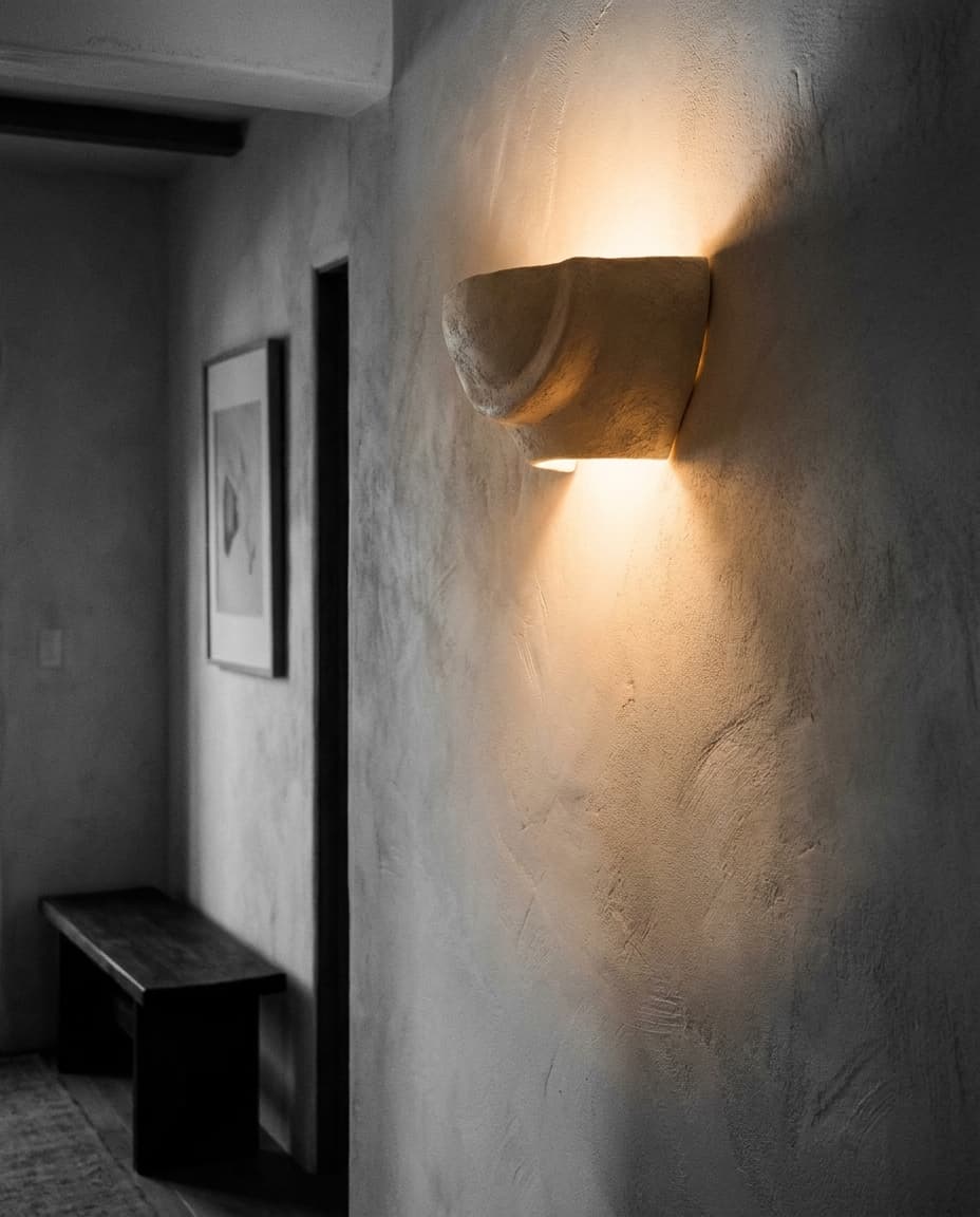 Muro — Wandleuchten aus Gips, überstreichbar für Flur · Treppenhaus, warmweißes Licht